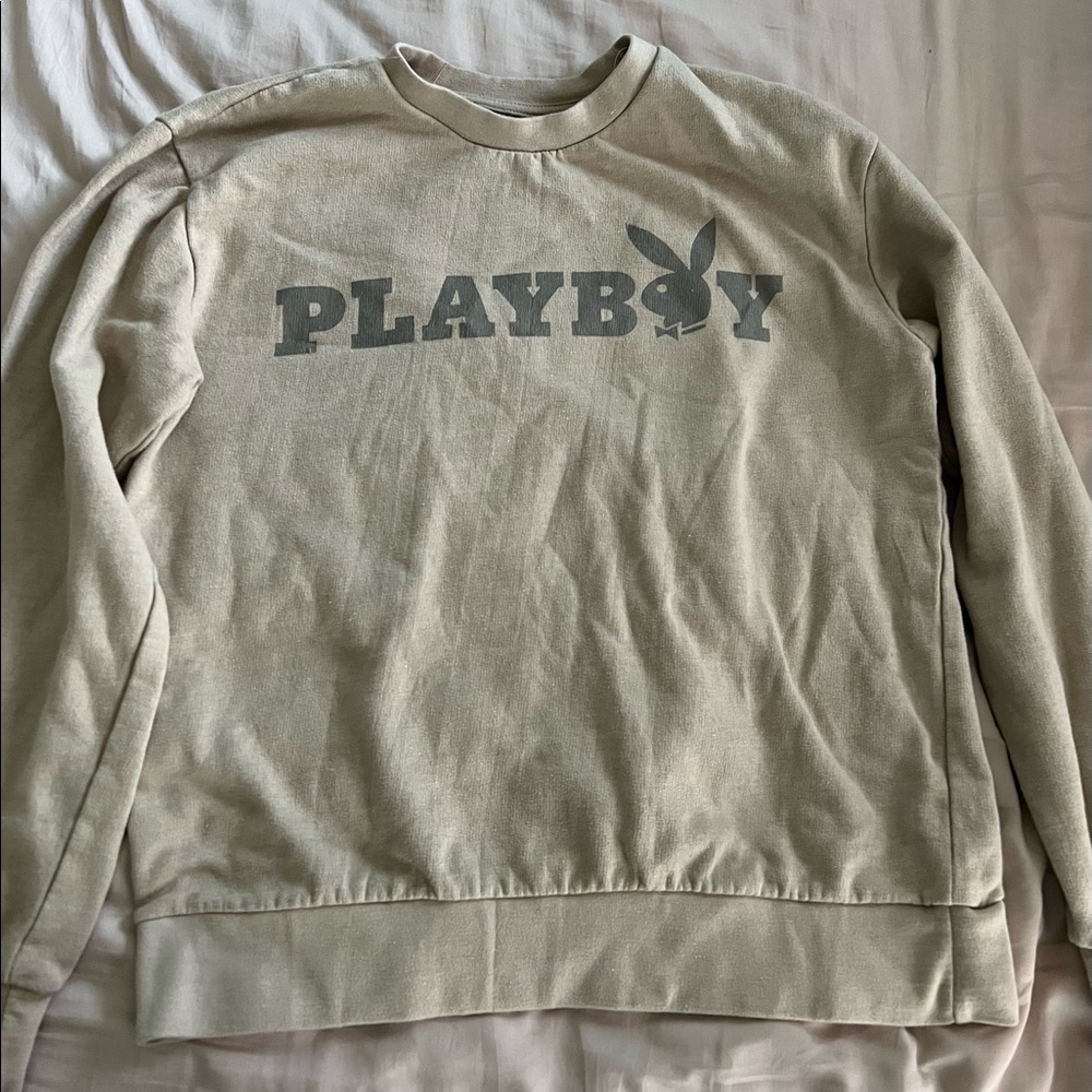 Cream long sleeve Playboy Sweatshirt. Worn once. Washed thoroughly.